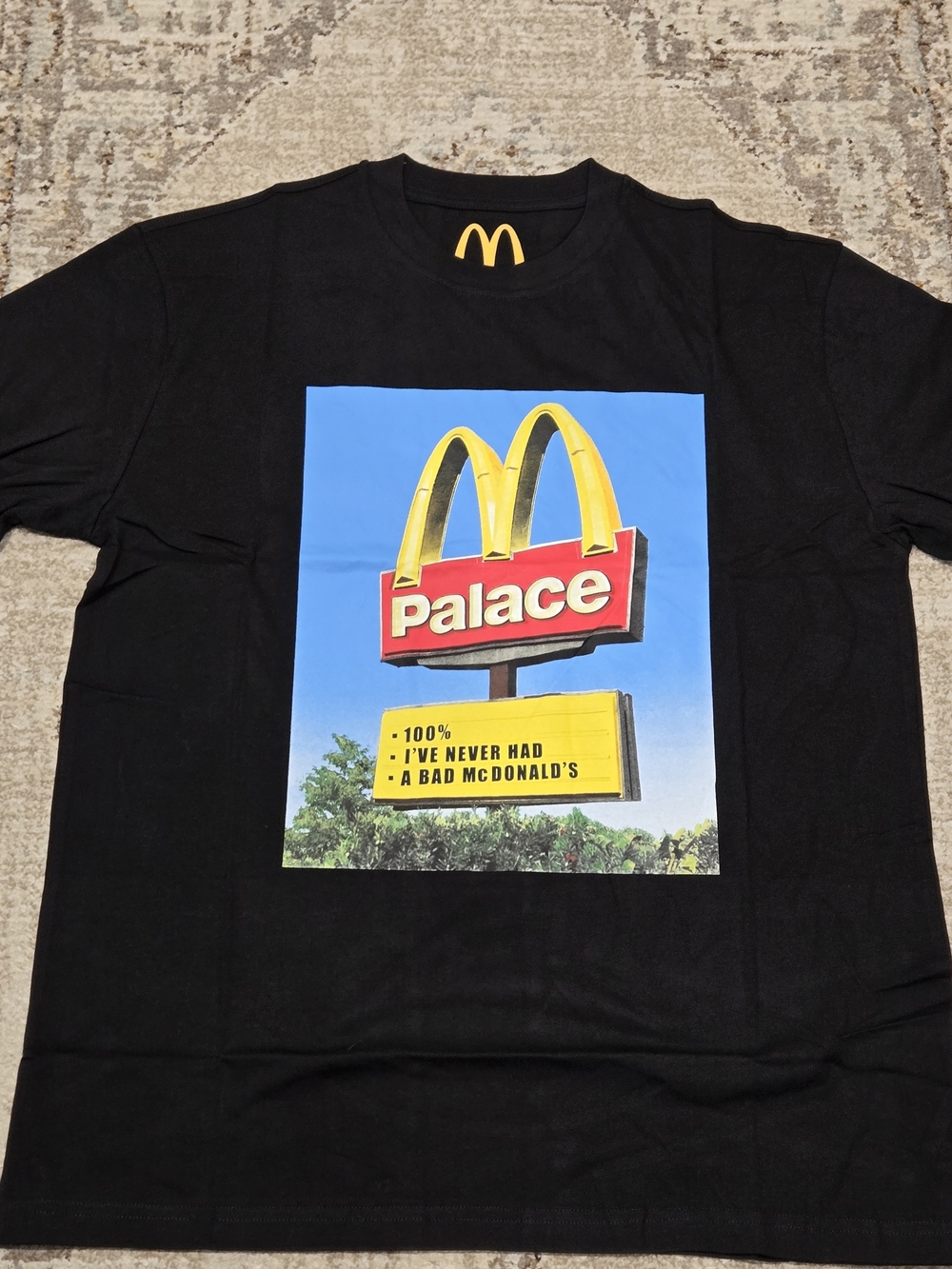 PALACE Black Tee McDonalds Colab